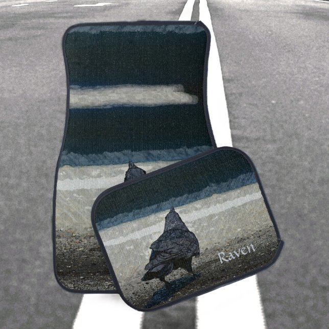 Urban Crow in Shades of Grey and Black Car Floor Mat (Creator Uploaded)