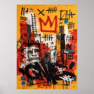 Urban Crown Graffiti City Abstract Art Poster