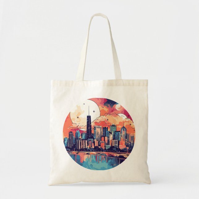 Urban Cyber Fusion Tote Bag (Front)