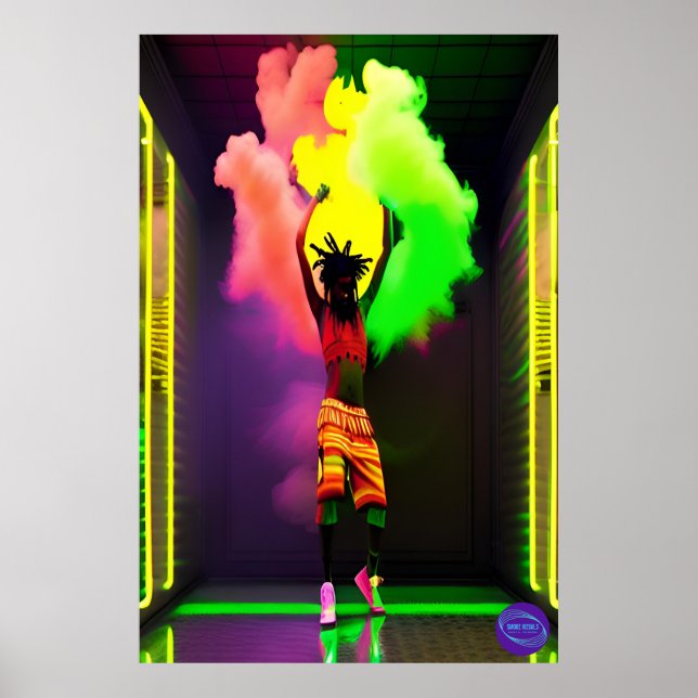 URBAN DANCER IN NEON SMOKE POSTER (Front)