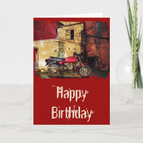 Urban Decay with Red Motorcycle Card