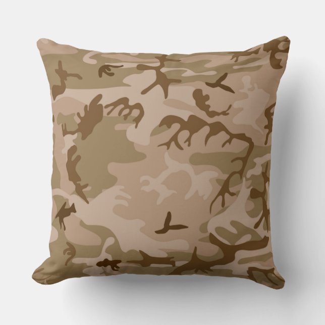 Urban Desert Camouflage Throw Pillow (Front)