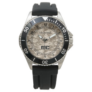 Urban Desert Digital Camouflage Personalized Dial Watch