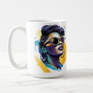 Urban Diva - Bold Vector Portrait of Retro Glamor Coffee Mug