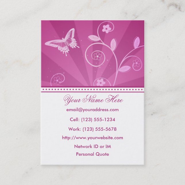Urban Diva Profile Business Card (Front)