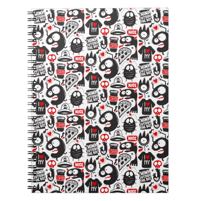 Urban Doodle Monster Chaos Notebook (Front)