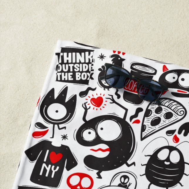 Urban Doodle Vibes Beach Towel (In Situ)
