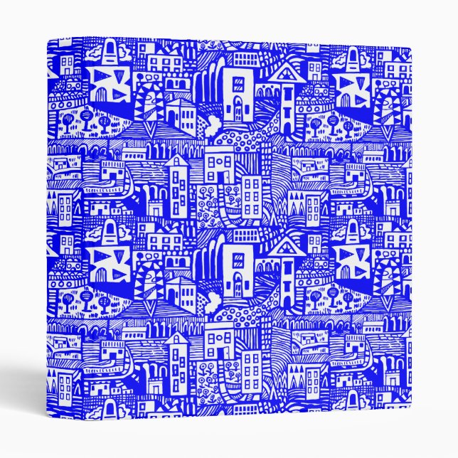 Urban Dream - Blue and White 3 Ring Binder (Front/Spine)
