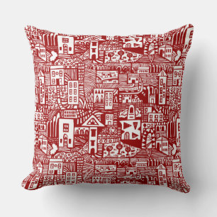 Urban Dream - Ruby Red Throw Pillow