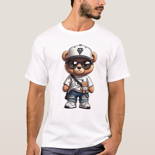 Urban Drip Teddy – Streetwear Mascot Character  T-Shirt (Front)