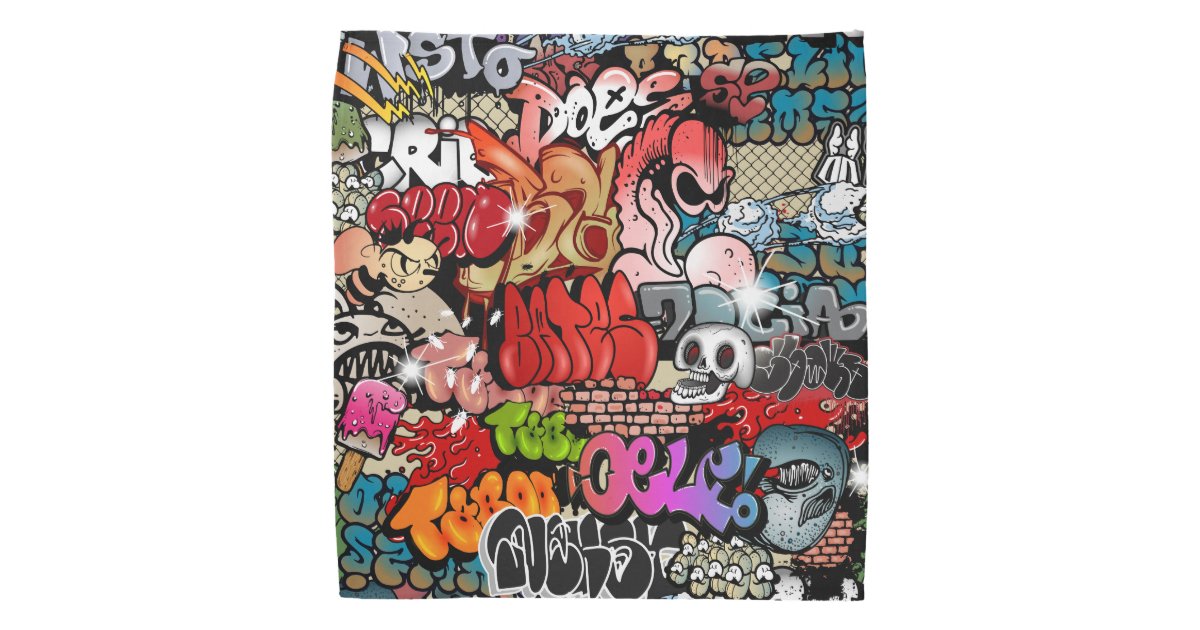 Urban Dynamic Street Art Graffiti Art Pattern Bandana Zazzle Com