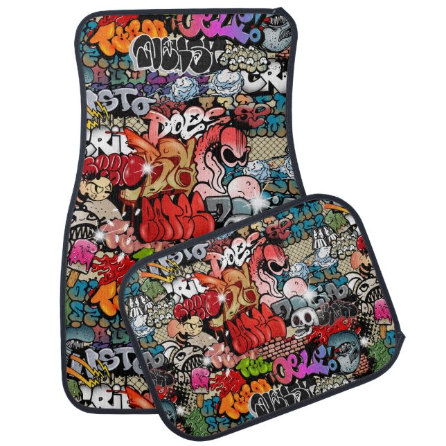 Urban dynamic street art Graffiti art pattern Car Mat (Set)