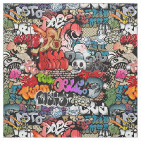 Urban dynamic street art Graffiti art pattern Fabric
