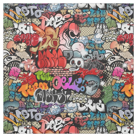 Urban dynamic street art Graffiti art pattern Fabric