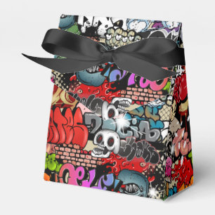 Urban dynamic street art Graffiti art pattern Favor Boxes
