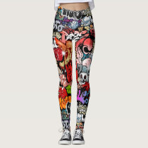Urban dynamic street art Graffiti art pattern Leggings Urban dynamic street art Graffiti art pattern Leggings