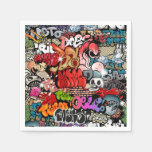 Urban dynamic street art Graffiti art pattern Paper Napkins