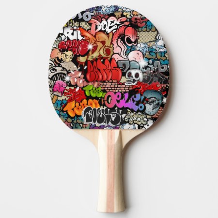 Urban Dynamic Street Art Graffiti Art Pattern Ping Pong Paddle