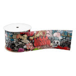 Urban dynamic street art Graffiti art pattern Satin Ribbon