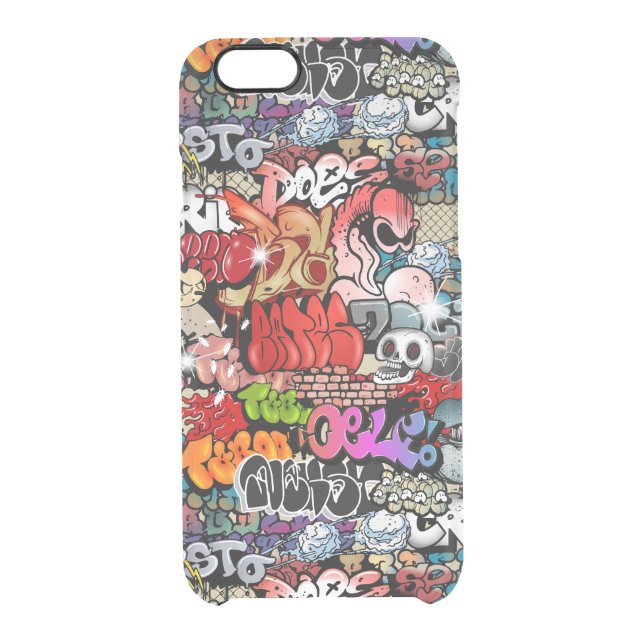 Urban dynamic street art Graffiti art pattern Uncommon iPhone Case (Back)