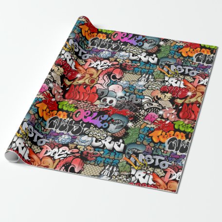 Urban dynamic street art Graffiti art pattern Fabric | Zazzle