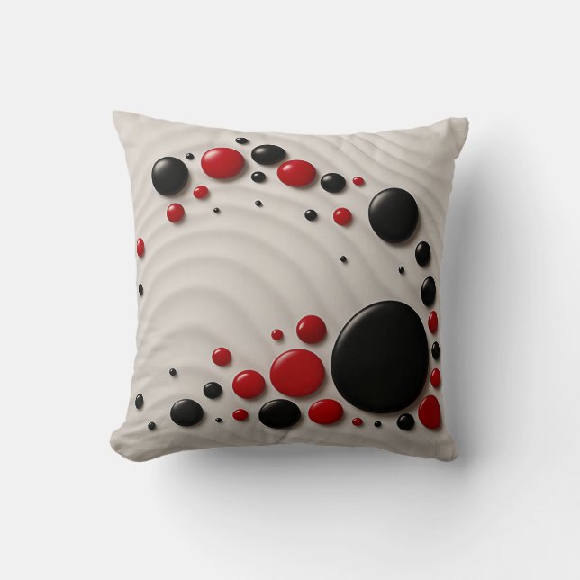 Urban Echo Wavy 3D Throw Pillow (Front)