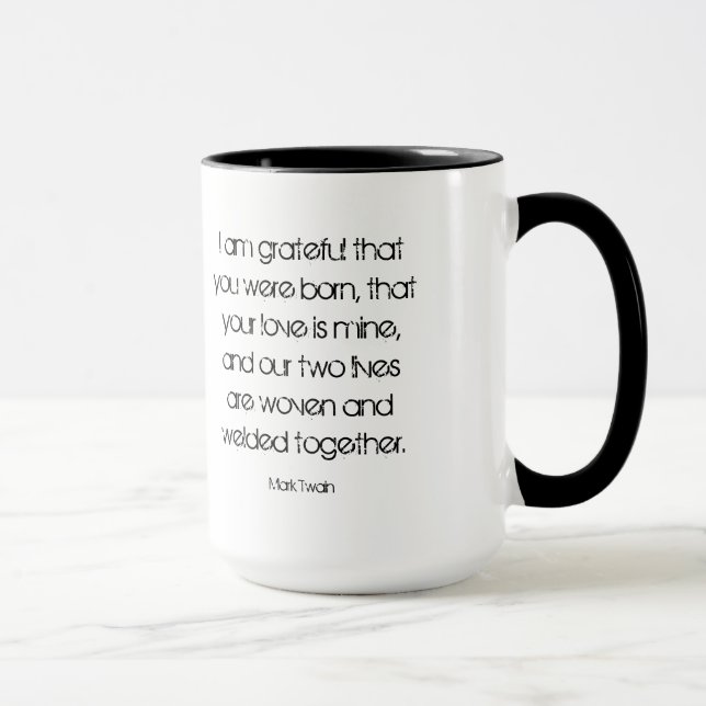 Urban, edgy mug - I am grateful that you were born (Right)
