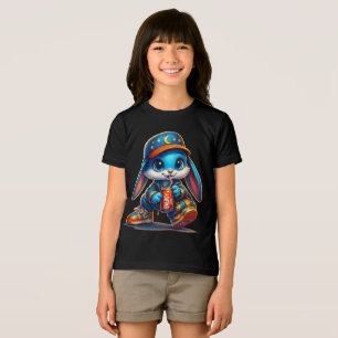 Urban Energy Bunny – Cute Cartoon Kids Tri-Blend Shirt