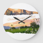 Urban Escape Artist City to Nature Sunset Design Large Clock