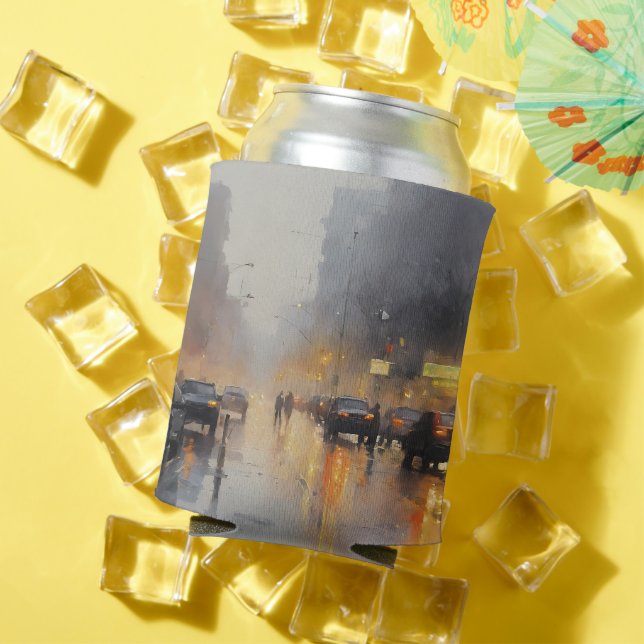 Urban Evening Rain Scene Can Cooler (In Situ Summer)
