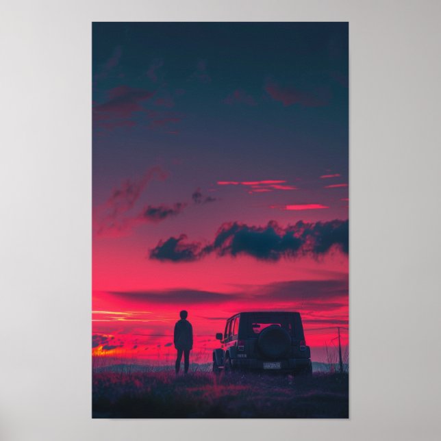 Urban Explorer Poster with a Person and SUV in PNG (Front)