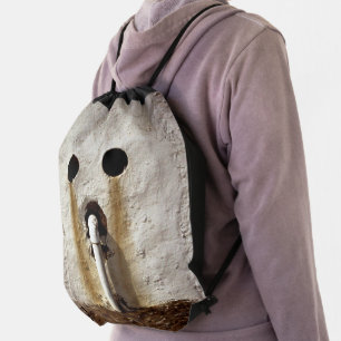 Urban Exposed Water Pipe Photograph Drawstring Bag