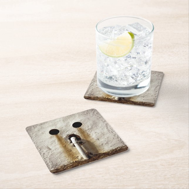 Urban Exposed Water Pipe Photograph Square Paper Coaster (Insitu)
