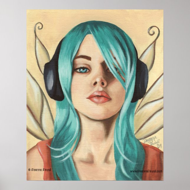 Urban Fairy Poster Music Faerie Art Faery Art (Front)