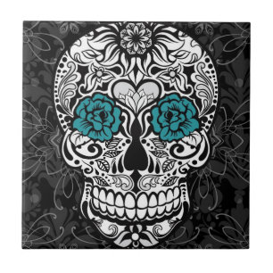 Urban Fancy Sugar Skull  Fancy Flourish Tile