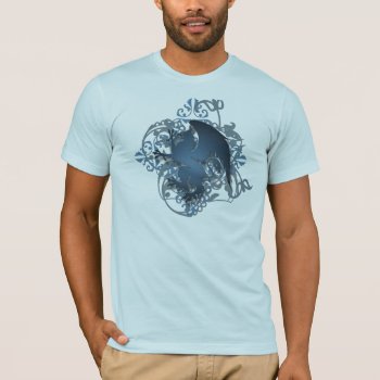 Urban Fantasy Blue Griffin Grunge Mens T-shirt by TheInspiredEdge at Zazzle