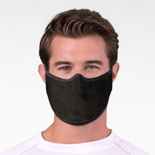 Urban Faux Black Leather Pattern Premium Face Mask