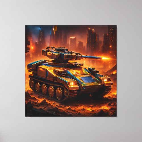 “Urban Firestorm – Futuristic Tank Battle Poster”