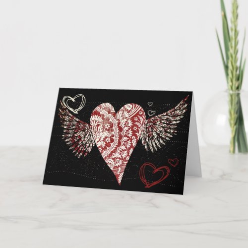 Urban Fleur Winged Heart Card