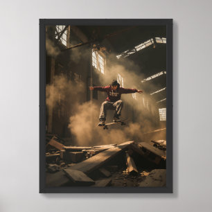 Urban Flight – Grunge Skateboarding Poster