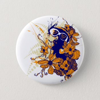 Urban Floral Button by brev87 at Zazzle