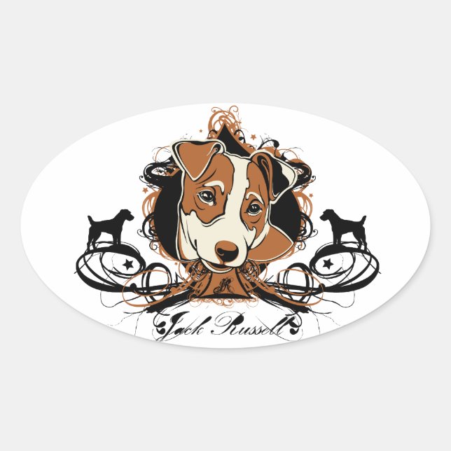 Urban Flourish Jack Russell Sticker (Front)