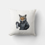 Urban Fox Tagger Throw Pillow