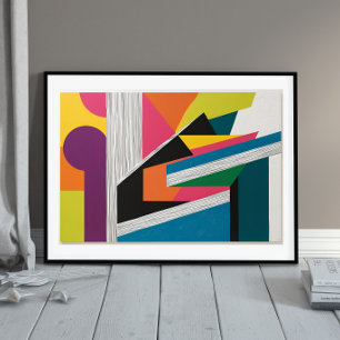 Urban Frequency" – Colorful Geometric Abstract Poster