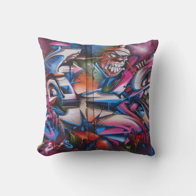 Urban Gangster rapper Graffiti art Throw Pillow (Front)