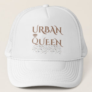 URBAN GEM Women's Grey orange Nylon foam mesh Trucker Hat