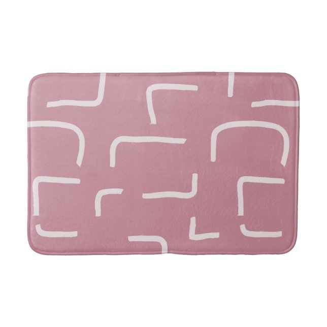 Urban Geo | Blush Muted | Blender Pattern Bath Mat (Front)