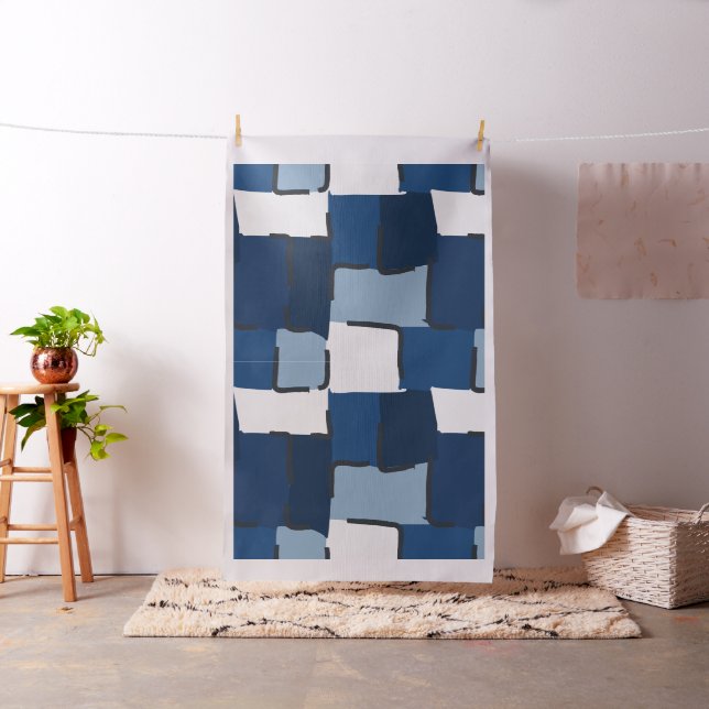 Urban Geo | Cobalt Cool | Hero Pattern Fabric (In Situ)
