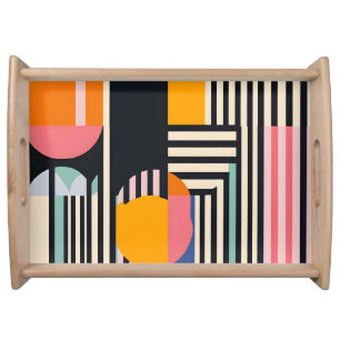 Urban Geometry Striped Harmony Serving Tray