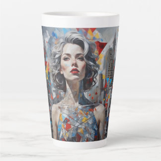 "Urban geometry: woman in focus" Latte Mug